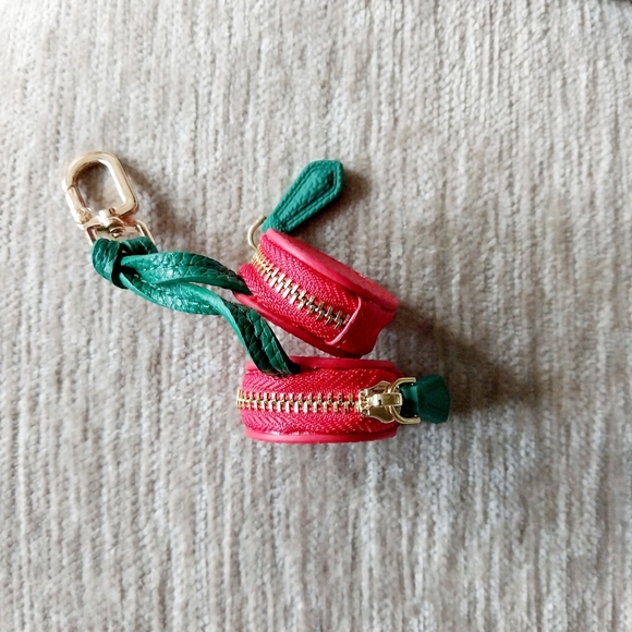 NEW Bag Charm Cherries Coin Purse Keychain - Picture 3 of 5